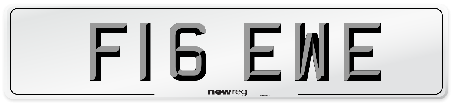 F16 EWE Number Plate from New Reg